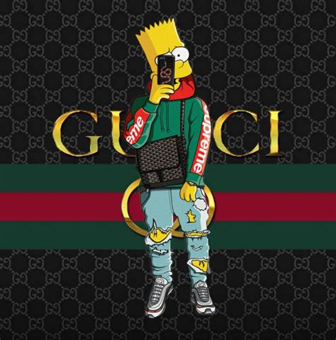 gucci bart simpson supreme wallpaper|bart simpson wife.